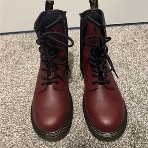Dr. Martens Red and Black Combat Boots